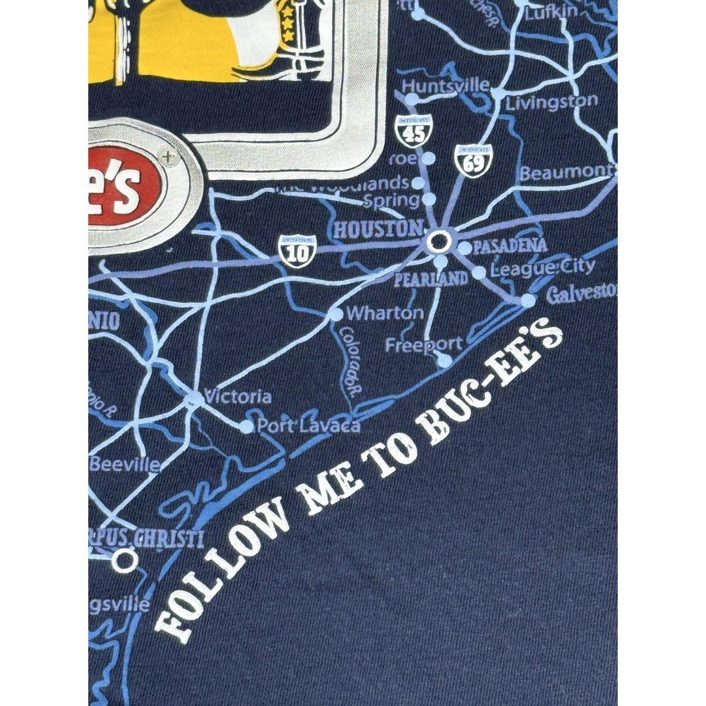 Buc-ee's Shirt Mens 2XL Blue Texas Map All Roads Lead To Buc-ee's Graphic Tee - Picture 9 of 11
